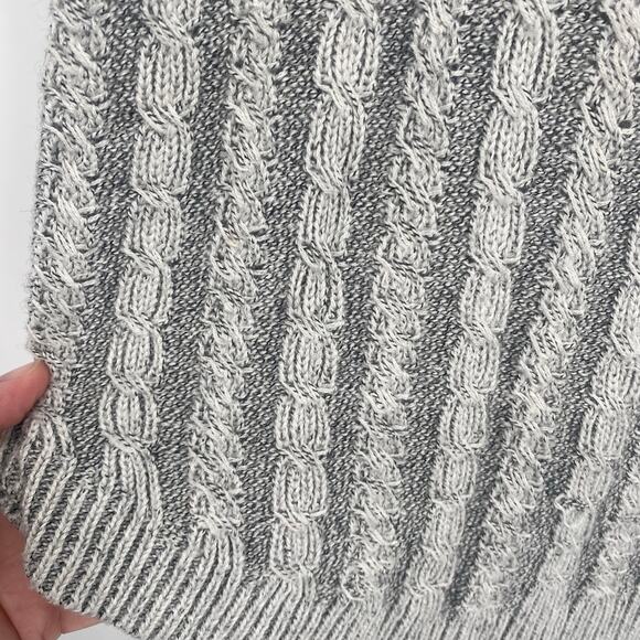 Athleta Sweater Borealis Women’s Medium Cable Knit Oversized Minimalist Gray - Picture 4 of 11